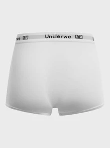 Men 5pcs Letter Graphic Boxer Brief - Multicolor - View 3