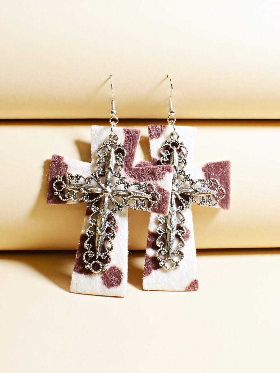 1 Đôi Thời Trang Rỗng Ra & Chéo Bông Tai Dành Cho Nữ Trang Trí Hàng Ngày - Nhiều màu - Xem 1