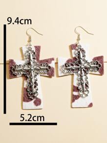 1 Đôi Thời Trang Rỗng Ra & Chéo Bông Tai Dành Cho Nữ Trang Trí Hàng Ngày - Nhiều màu - Xem 3