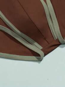 Hombres Calzoncillos con estampado de letra unido en contraste - Café integral - Ver 3