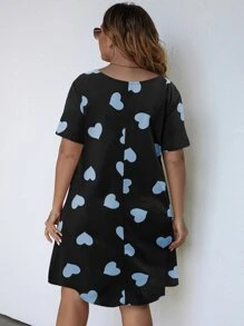SHEIN LUNE Plus Heart Print Tee Dress