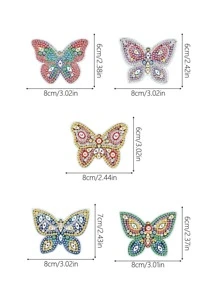 5pcs/set PMMA DIY Diamond Painting Without Frame, Creative Butterfly Design DIY Diamond Painting For Crafts - Multicolor - View 2