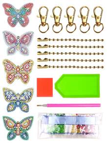 5pcs/set PMMA DIY Diamond Painting Without Frame, Creative Butterfly Design DIY Diamond Painting For Crafts - Multicolor - View 4