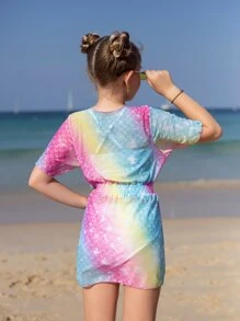 女孩魚鱗圖案罩衫 - 彩色 - 查看 2