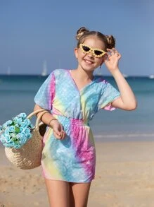 女孩魚鱗圖案罩衫 - 彩色 - 查看 3