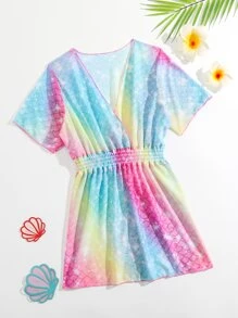 女孩魚鱗圖案罩衫 - 彩色 - 查看 5