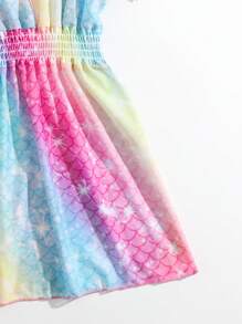 女孩魚鱗圖案罩衫 - 彩色 - 查看 7