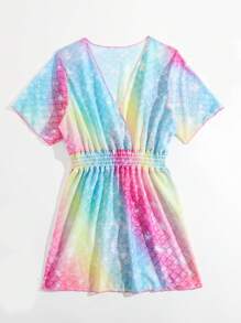 女孩魚鱗圖案罩衫 - 彩色 - 查看 9