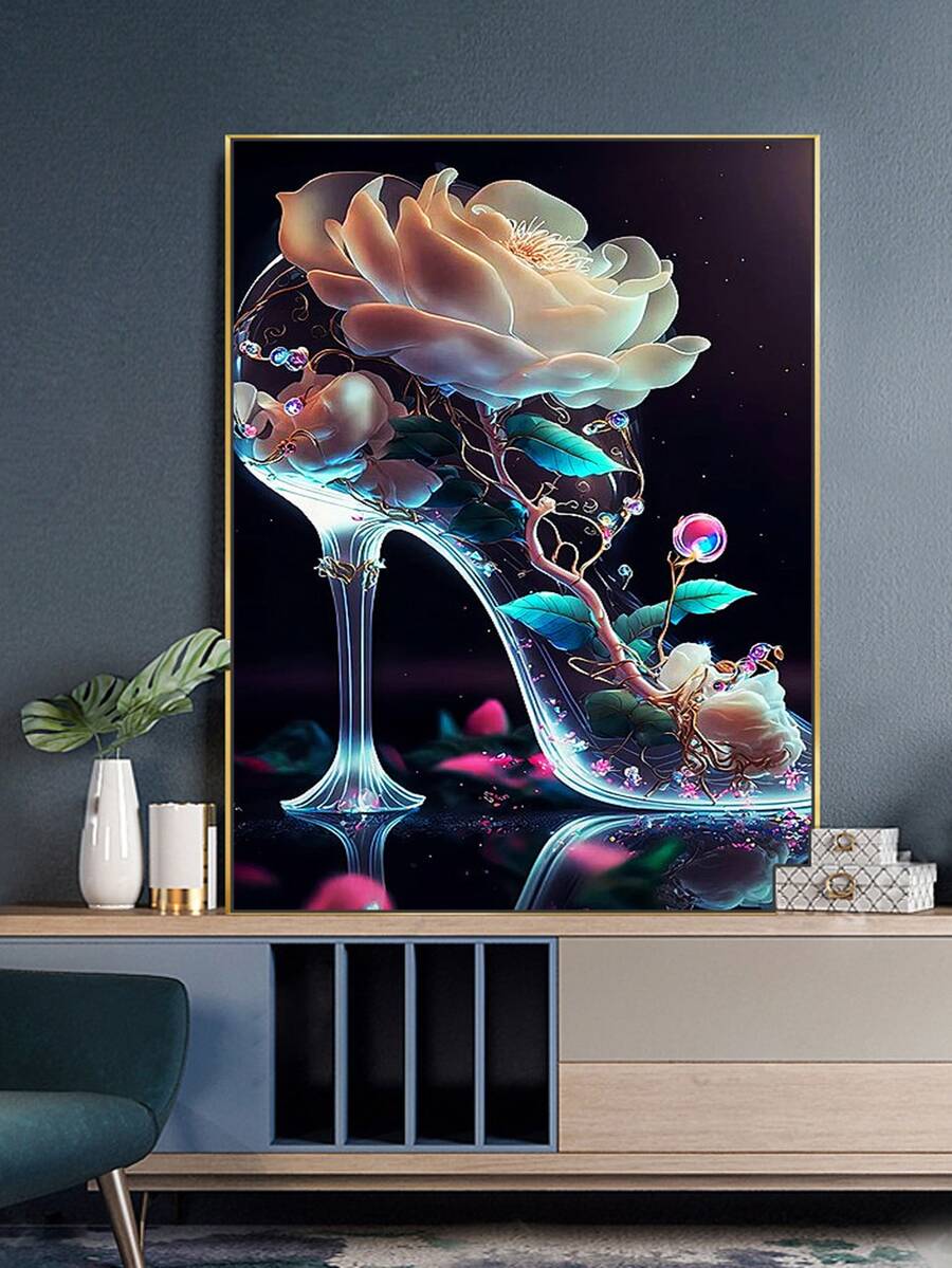 1set ABS DIY Diamond Painting, Modern Shoe Pattern DIY Diamond Unframed Painting For Home - Multicolor - View 1