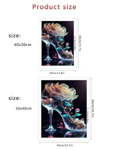 1set ABS DIY Diamond Painting, Modern Shoe Pattern DIY Diamond Unframed Painting For Home - Multicolor - View 4