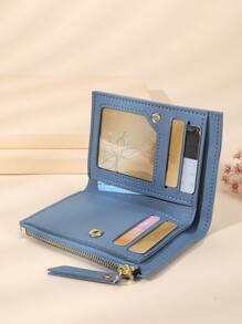 Kurze Geldbörse aus PU-Leder mit Buchstaben-Aufdruck für Frauen, Geldbörse, kleine Geldbörse