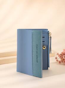 Kurze Geldbörse aus PU-Leder mit Buchstaben-Aufdruck für Frauen, Geldbörse, kleine Geldbörse