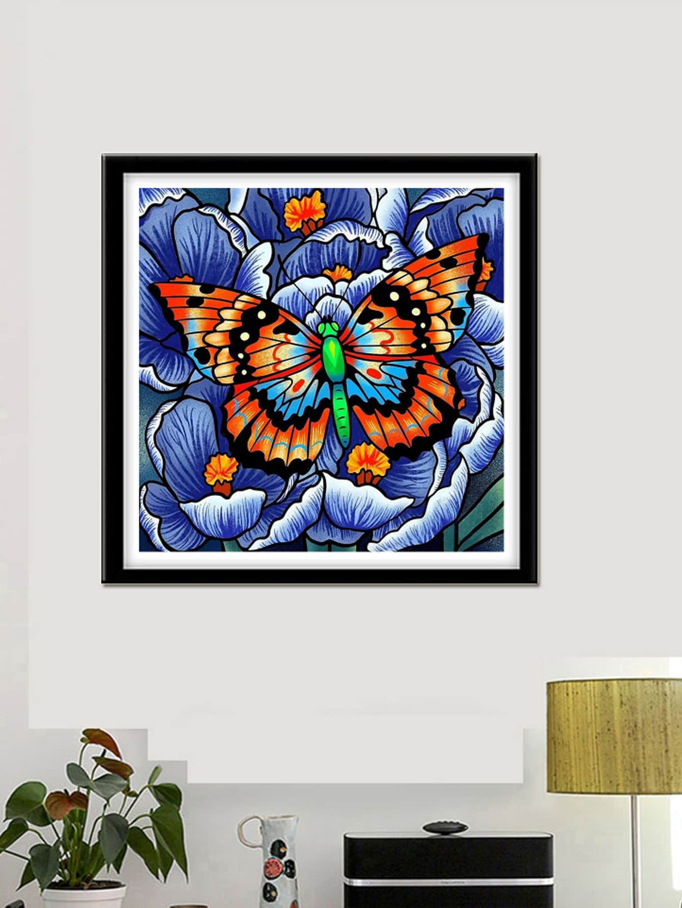 1set PMMA DIY Diamond Painting, Modern Butterfly Pattern DIY Diamond Unframed Painting For Home - Multicolor - View 1