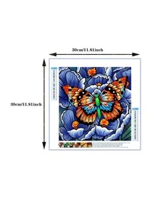 1set PMMA DIY Diamond Painting, Modern Butterfly Pattern DIY Diamond Unframed Painting For Home - Multicolor - View 3