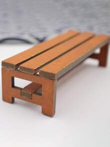 1pc ABS Decoration Craft, Modern Bench Design Decoration Object For Home - Brown - View 2