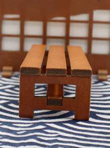1pc ABS Decoration Craft, Modern Bench Design Decoration Object For Home - Brown - View 4