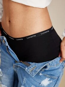 LUVLETTE 3-Pack Mid Rise Cotton Boyshorts - Multicolor - View 5