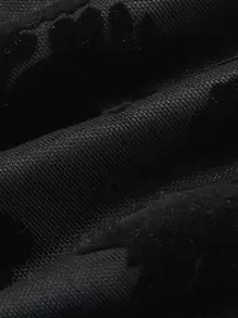 SHEIN MOD Đầm Thắt nơ trước Xù nhỏ Nếp gấp Phần Ngực màu trơn Giải trí - màu đen - Xem 4