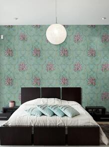 1pc Pink Floral Pattern Wallpaper For Walls - Multicolor - View 4