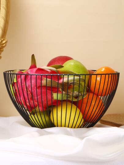 極簡創意鍛鐵水果籃，金屬水果盤，客廳桌面家居裝飾收納籃