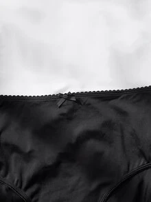 Plus Solid Underwire Lingerie Set - Black - View 5