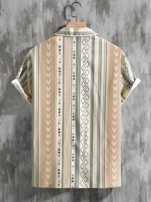 Manfinity RSRT Hombres Camisa con estampado geométrico sin camiseta - Multicolor - Ver 2