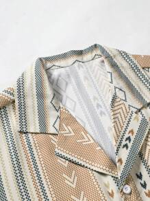 Manfinity RSRT Hombres Camisa con estampado geométrico sin camiseta - Multicolor - Ver 4