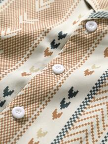 Manfinity RSRT Hombres Camisa con estampado geométrico sin camiseta - Multicolor - Ver 5