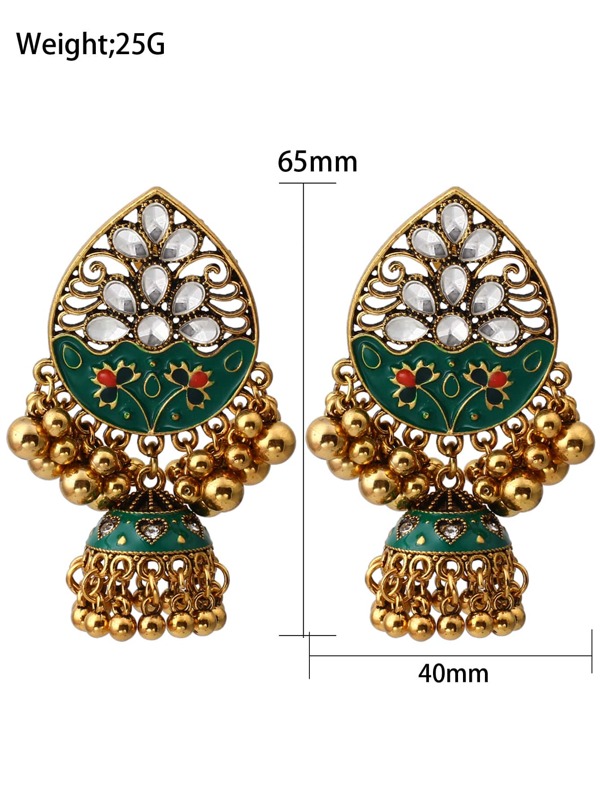 Rhinestone Decor Jhumka Earrings | SHEIN