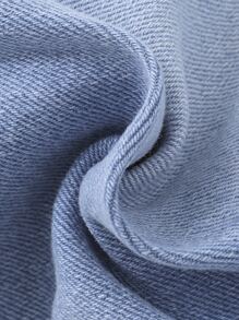 SHEIN Young Girl Ripped Frayed Bleach Wash Jeans - Light Wash - View 7