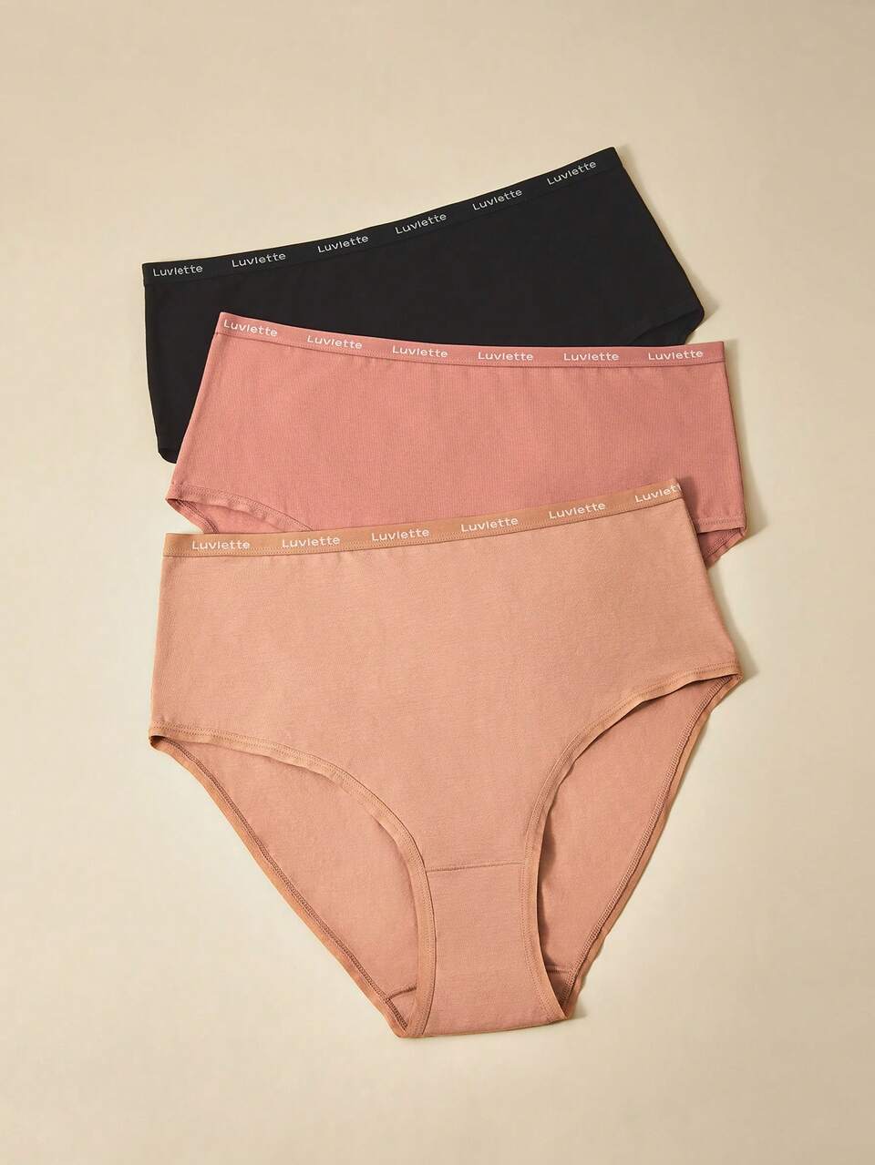3-Pack High Rise Cotton Briefs Women Underwear Panties Set-Earthy Tones