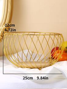 1 khay sắt, khay trái cây trơn tối giản cho nhà bếp - Vàng - Xem 2