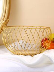 1 khay sắt, khay trái cây trơn tối giản cho nhà bếp - Vàng - Xem 3