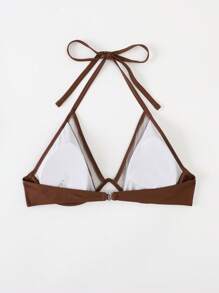 Áo bikini hở lưng có gọng chắc chắn, dành cho kỳ nghỉ hè ở bãi biển - Cà phê nâu - Xem 2
