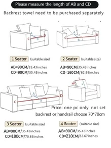 1pc Flower Embroidered Sofa Towel, Modern Polyester Sofa Cover Blanket For Home - Grey - View 2