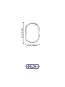 12pcs PVC Shower Curtain Hook, Modern Clear Shower Curtain Ring For Bathroom - Clear - View 3