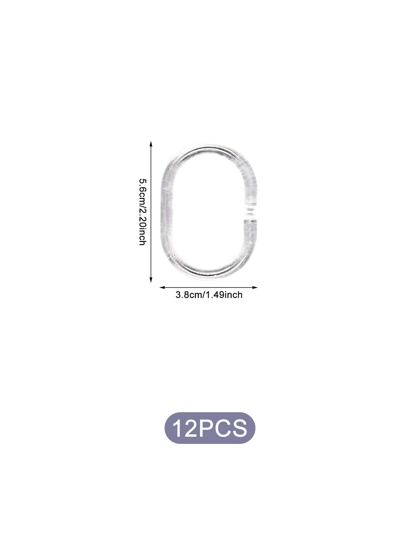12入組PVC浴簾掛鉤浴用現代透明浴簾環 - 無色 - 查看 3