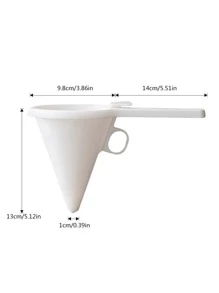 1pc Plastic Funnel, Minimalist White Pastry Funnel For Kitchen Baking - White - View 2