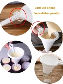 1pc Plastic Funnel, Minimalist White Pastry Funnel For Kitchen Baking - White - View 7