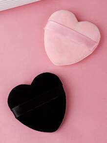 2pcs Heart Shaped Makeup Puff - Multicolor - View 1