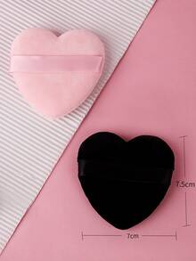 2pcs Heart Shaped Makeup Puff - Multicolor - View 4