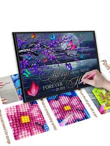 1set PMMA DIY Diamond Painting, Modern Butterfly Pattern DIY Diamond Unframed Painting For Home - Multicolor - View 2