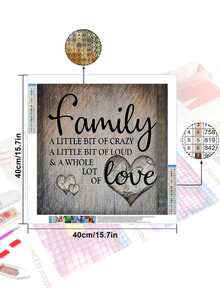 1pc PMMA DIY Diamond Painting Without Frame, Modern Heart & Slogan Graphic DIY Diamond Painting For Craft - Multicolor - View 4