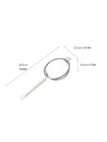 FaSoLa 1pc Stainless Steel Sifter, Modern Long Handle Flour Sieve For Kitchen - White - View 2