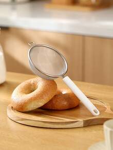 FaSoLa 1pc Stainless Steel Sifter, Modern Long Handle Flour Sieve For Kitchen - White - View 4