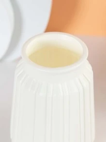 1pc Plastic Flower Vase, Minimalist Solid Color Vase For Home Decor Room Decor Glass Vase - White - View 2