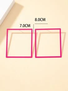 Bông tai hình vuông - Màu Hồng Tươi - Xem 5