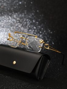 1 Cặp Kính Mắt Không Gọng Kim Loại Cổ Điển Sang Trọng K Mạ Vàng Thiết Kế 3D Kim Loại Đôi Tia Hình Động Vật (tuyệt vời cho Chụp Ảnh Đường Phố) - Nhiều màu - Xem 2