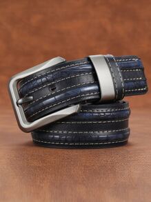 Thắt lưng nam khóa vuông thời trang 1 cái - Màu xanh hải quân - Xem 2