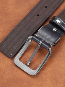 Thắt lưng nam khóa vuông thời trang 1 cái - Màu xanh hải quân - Xem 4